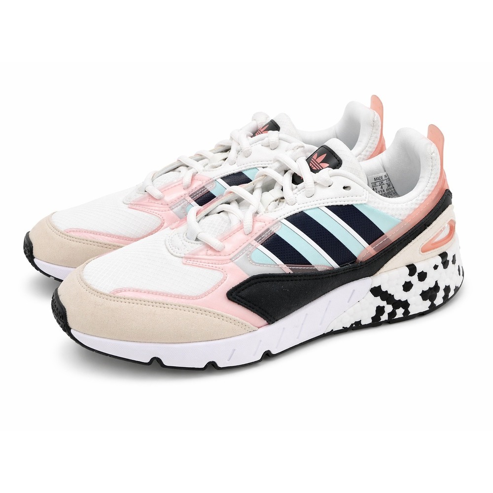 Adidas ZX 2K Boost 2.0 Mens White Pink Blue Spotted GY3048 Running Shoes Size 10